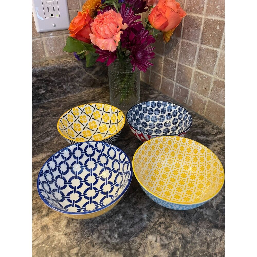 Certified International Chelsea Bowls Set of 4, Multicolor Mix & Match